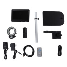 (US Plug) 7in 26MP Industrial Microscope Camera 150X C Mount LED EU Plug