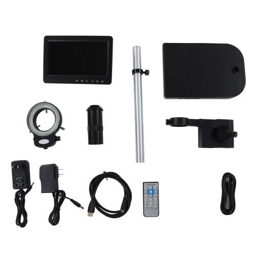 (US Plug) 7in 26MP Industrial Microscope Camera 150X C Mount LED EU Plug