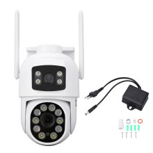 (EU Plug 110‑240V) 2-Kamera-Sicherheitskamera 360 PT WLAN IP66
