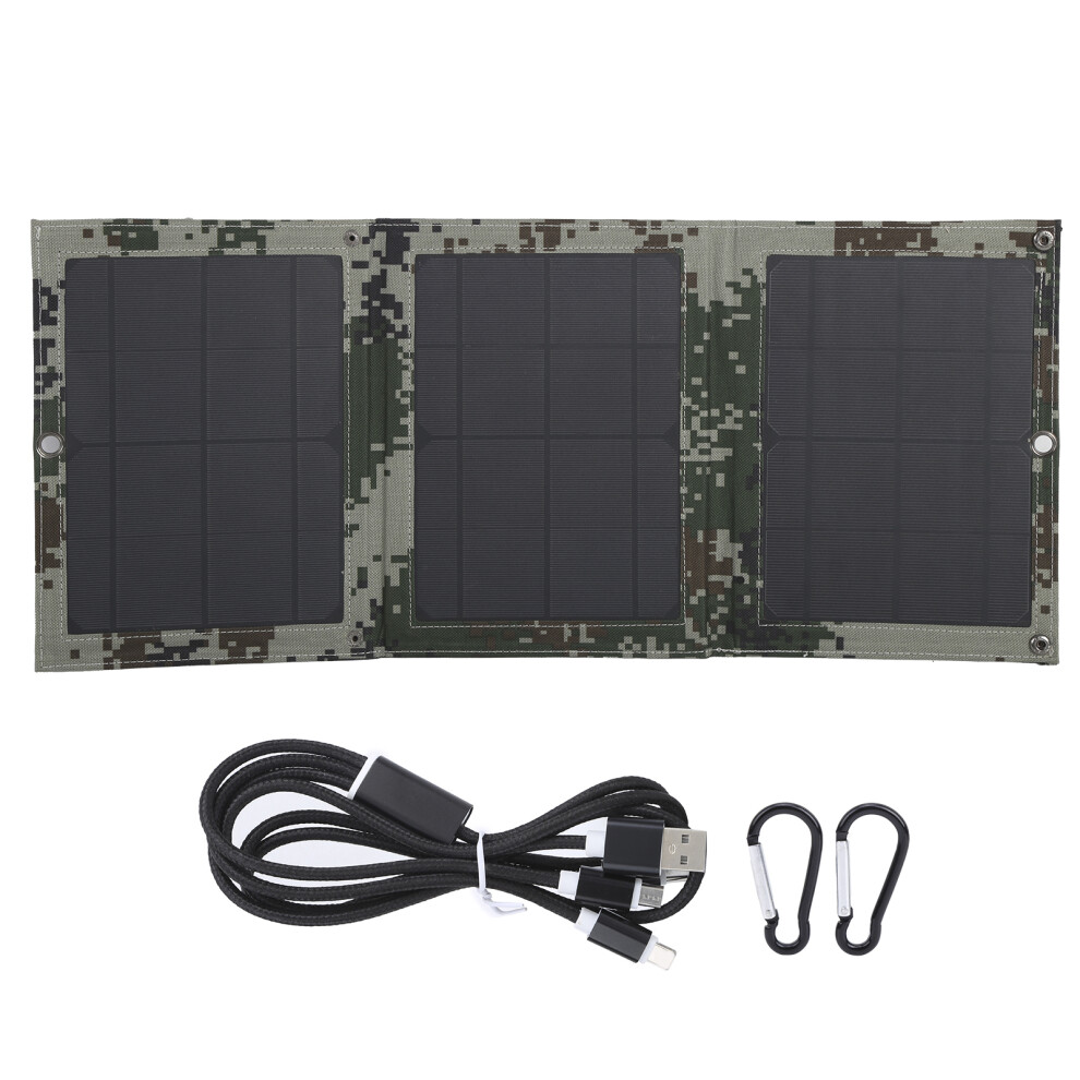 21W Foldable Monocrystalline Solar Panel Dual Usb Charger Camo 604725153272