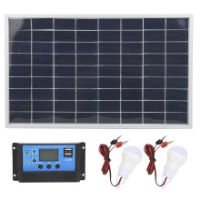 (20A) 15W 18V Poly-Solarpanel 12V/24V PWM-Regler 2x LED