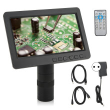 (EU Plug) 7 Zoll LCD HD-Video-Mikroskop 150X C-Brücke Kamera Profi-Werkzeug
