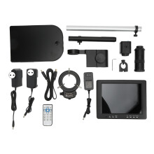 (EU Plug) 16MP Mikroskop-Kamera-Kit USB 2K 150X C-Mount 144LED 8in 100-240V