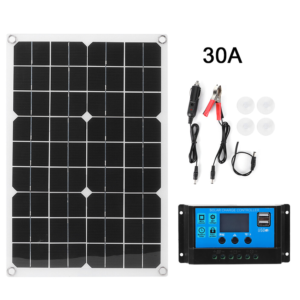 (30A) 20W 18V Monocrystalline Solar Panel 12V/5V Dual Usb Ip65 604725155559