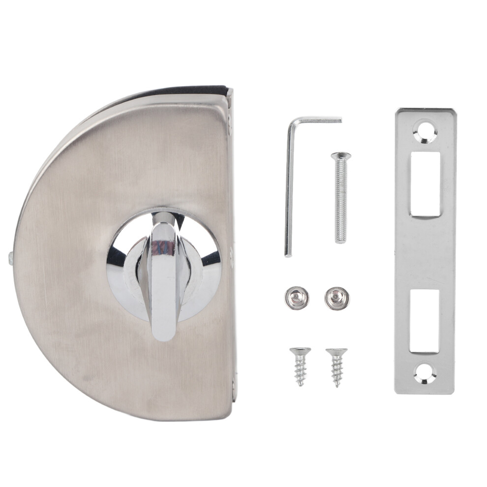 10-12Mm Frameless Glass Door Lock Stainless Steel No Drill Sliding 604725099167