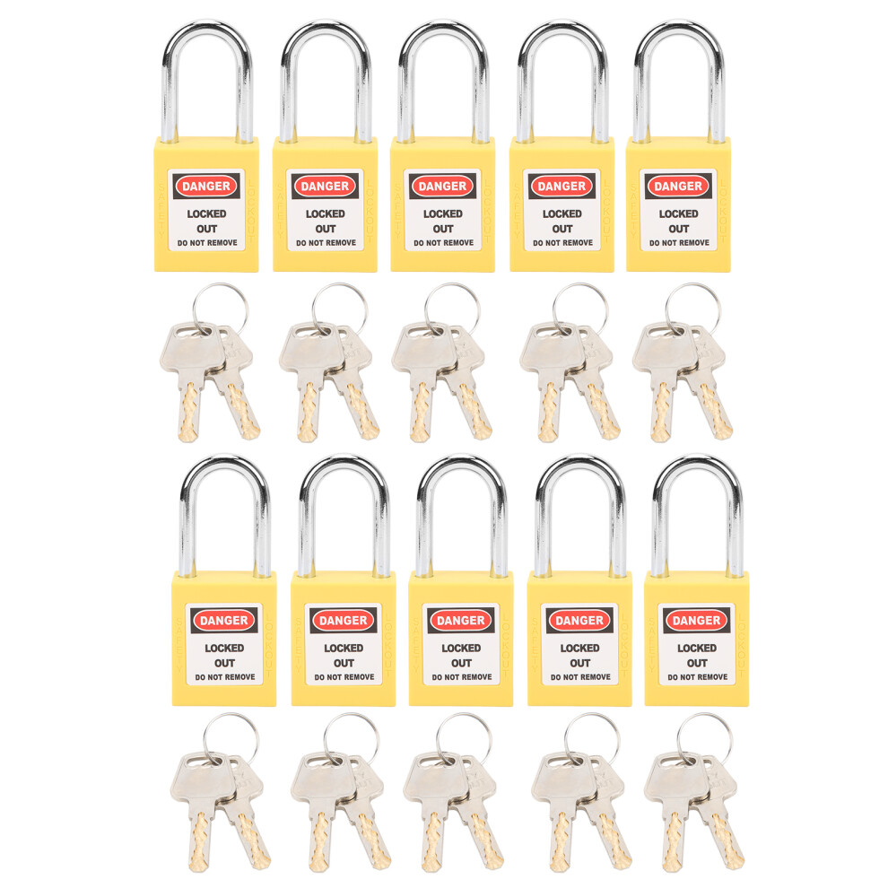 (Yellow) 10 Sets 38Mm Lockout Lock Nylon Insulation For Chemical Power 604725099426