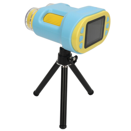 (Blue) Handheld Mini Microscope 2 Inch Screen 1080P 1000X Rechargeable 1