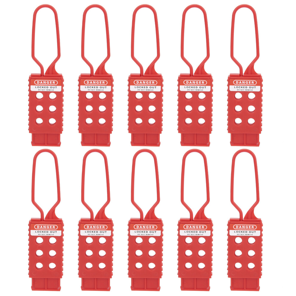 10Pcs Safety Lockout Hasp 6-Hole Insulating Nylon 604725099440