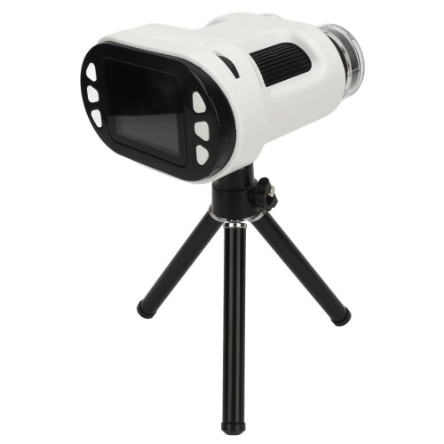 (White) Handheld Mini Microscope 2 Inch Screen 1080P 1000X Rechargeable 2