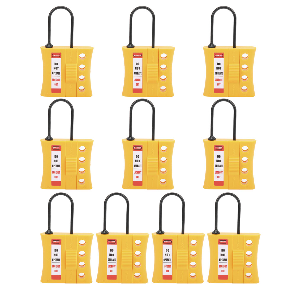 10Pcs 3Mm Lockout Tagout Lock 4-Hole Insulated Nylon 604725099457