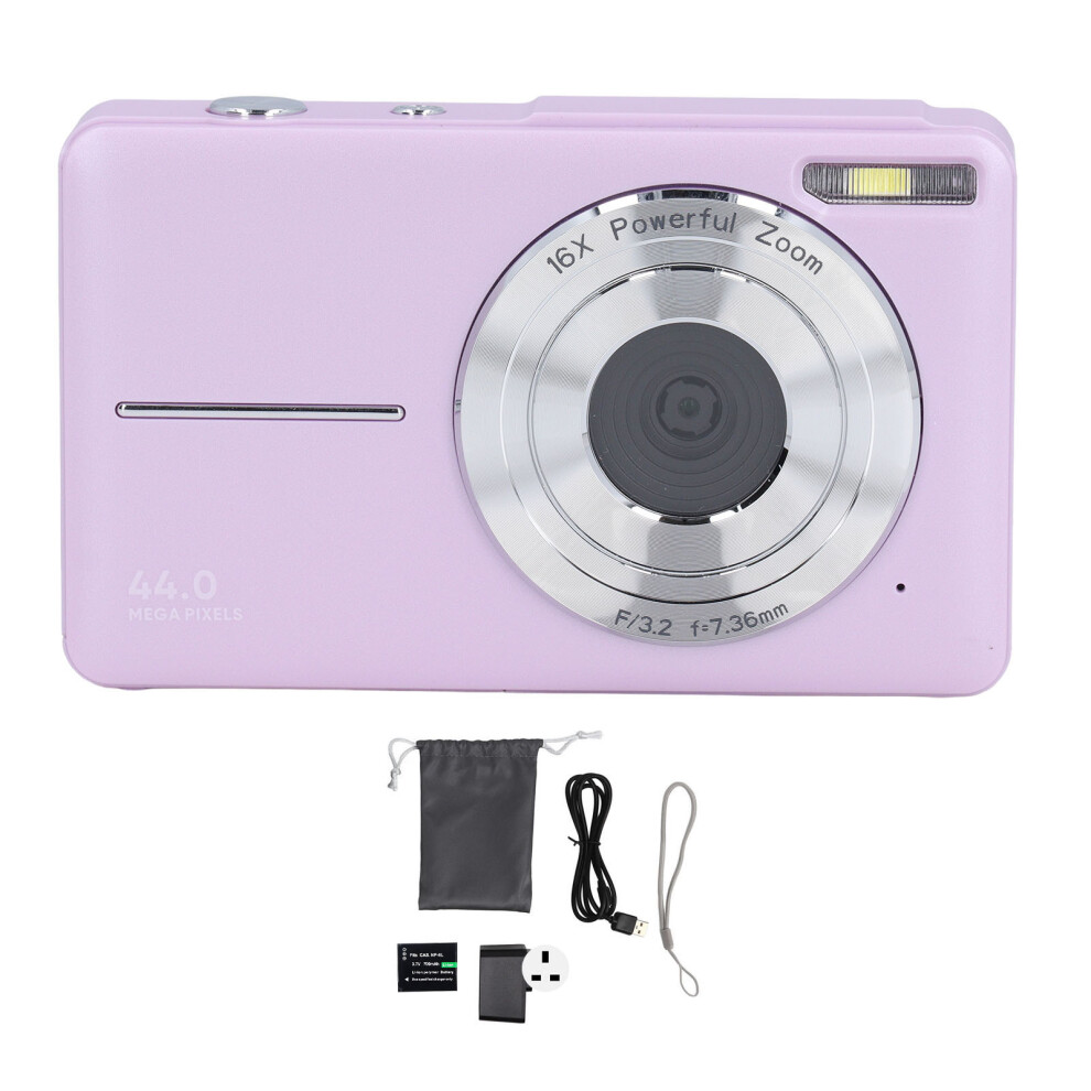 ( Uk Plug 100‑240V) Camera 44Mp 1080P 16X Zoom Af 2.5" Ips Anti Shake Purple 643505092868