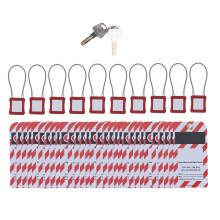 (10 X Cable Padlock Adn 30 X Tag) Sperren-Tag-Out Kabelschloss Edelstahl 10X Kabel 30X Tag