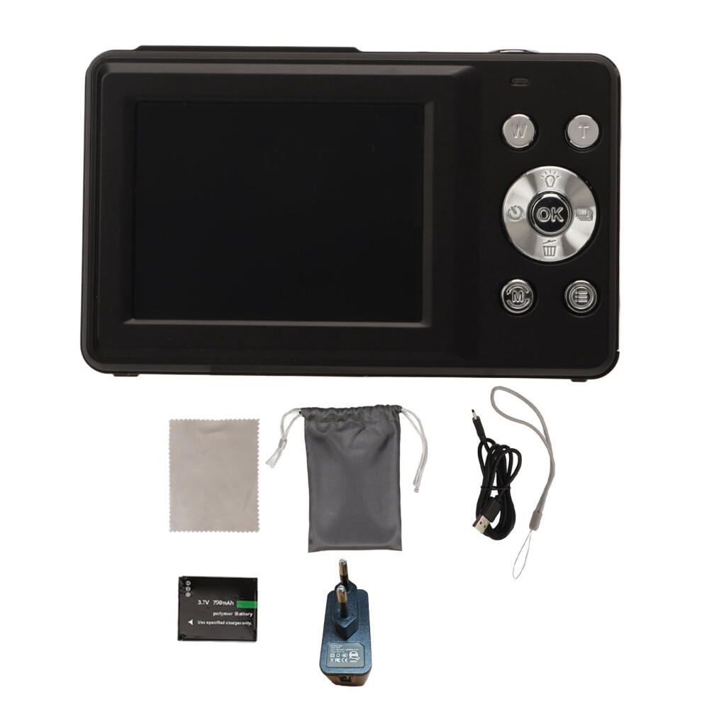 ( Eu Plug) Digital Camera 44Mp 1080P 16X Zoom Autofocus Pocket Compact Black 643505092929