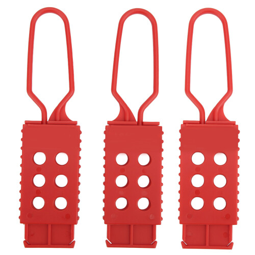 3x Tag-Out Hasp 6 Loops Nylon Safety Padlock