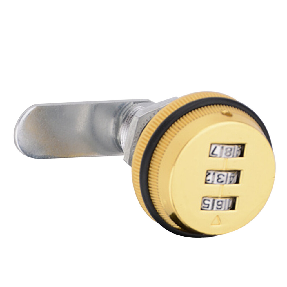 (20Mm/0.79In Gold) 3 Dial Password Cam Lock Zinc Alloy 30Mm Gold 604725094667