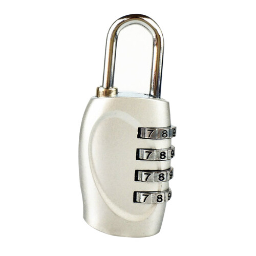 (Silver) 4 Digit Combination Padlock Zinc Alloy Silver
