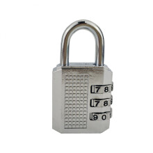 (Silver) Waterproof 3-Digit Combination Lock Zinc Alloy Luggage Padlock Black