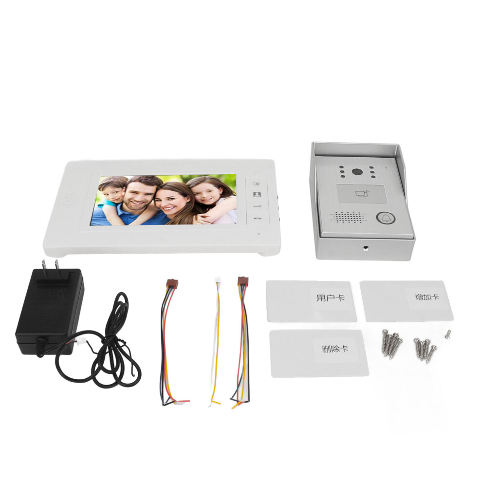(Us Plug) Wired Video Intercom 7In Tft Infrared Night Vision Door Phone 643505096170