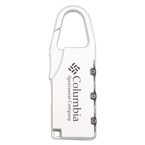 (Silver White) 3 Digit Combination Padlock Zinc Alloy Silver White