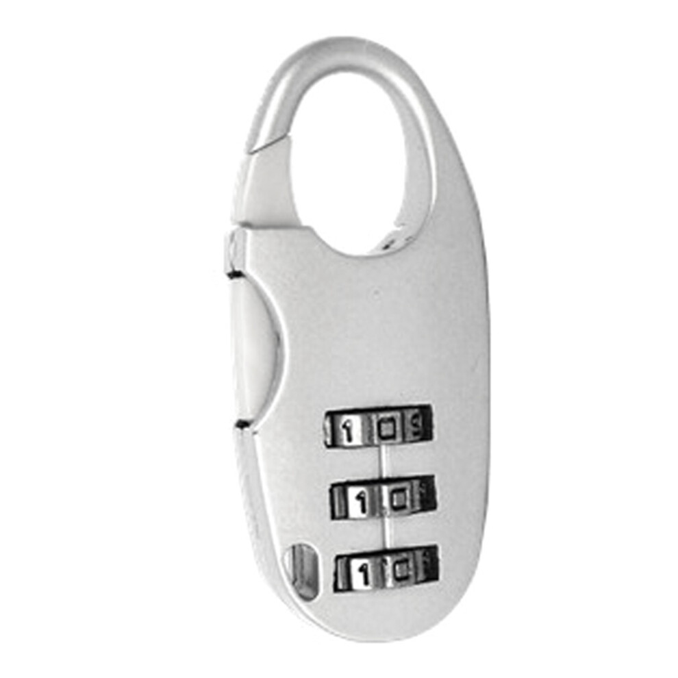 (Silver) Mini 3-Digit Travel Padlock Safety Lock Suitcases Cabinets Silver-image-OPC-PMK566X-NEW