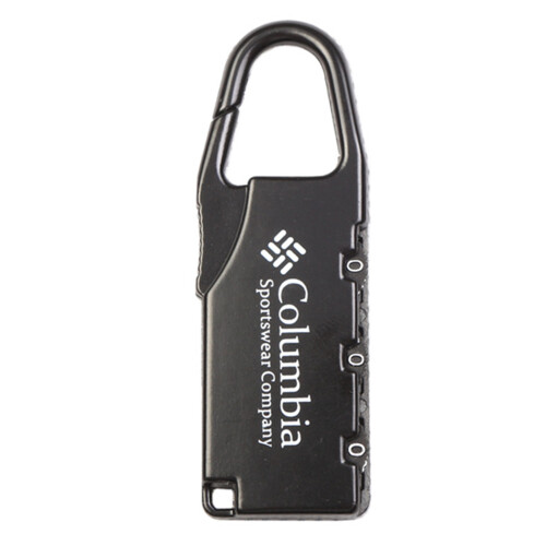 (Black) 3 Digit Combination Padlock Zinc Alloy Silver White