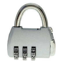 (Silvery White) 3 Digit Combination Lock Zinc Alloy Luggage Lock Pink