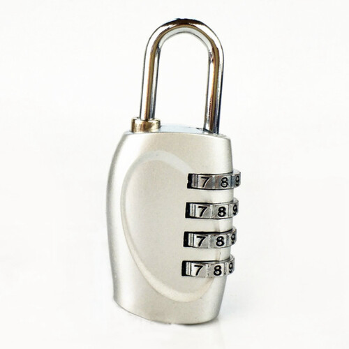 (Silver) 4 Digit Combination Padlock Zinc Alloy Silver 1