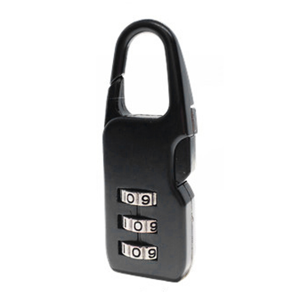(Black) 3 Digit Resettable Combination Lock Zinc Alloy Anti Theft Black 604725095077