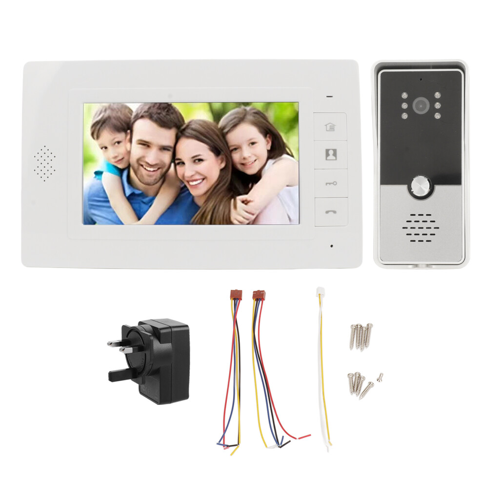 (Uk Plug) 7In Tft Video Doorbell With Night Vision 2-Way Talk 643505096200