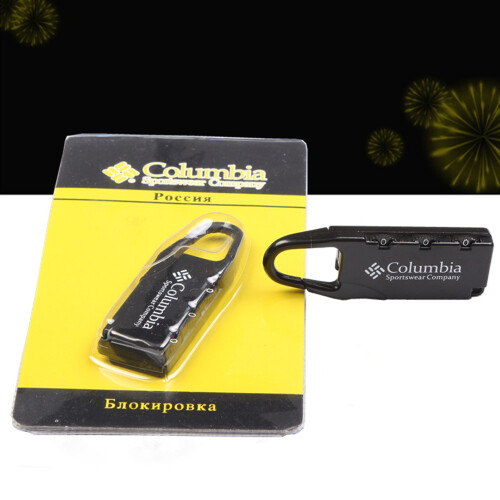 (Black) 3 Digit Combination Padlock Zinc Alloy Silver White 2