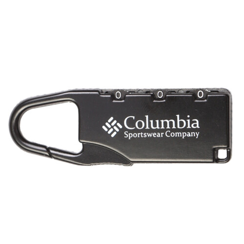 (Black) 3 Digit Combination Padlock Zinc Alloy Silver White 1