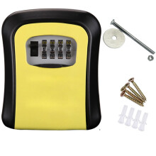 (Yellow) Wandmontierter 4-stelliger Alu-Schlüsselkasten Grün