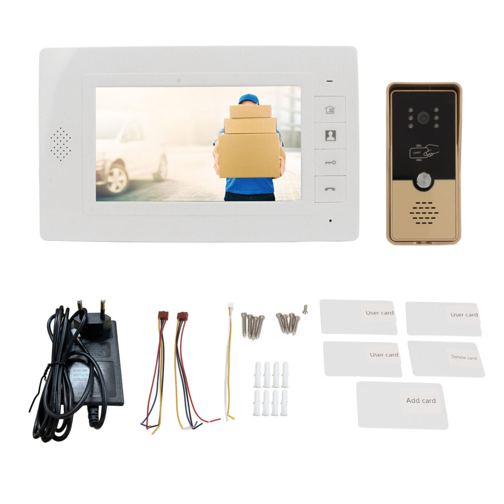 (Eu Plug 100Â240V) Video Doorbell 120 Wide Angle 7Inch Tft Night Vision Eu Plug 643505096279
