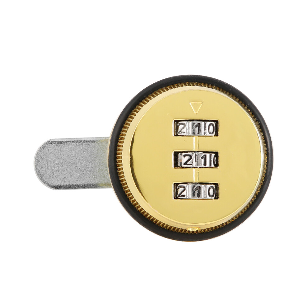 (Gold 20Mm/0.79In) Mechanical Code 3ÂDigit Password Mailbox Cabinet Lock Zinc Alloy 604725101501