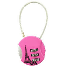 (Pink) 3 Digit Combination Lock Zinc Alloy Travel Padlock Pink