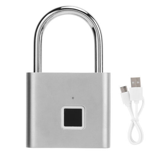 (Silver) Smart-Fingerabdruckschloss USB-Akku IP56 wasserdicht Silber