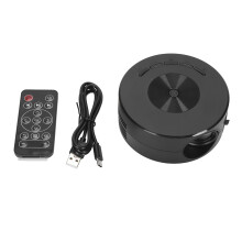 (Black) Mini Projector Eye Protection Built-in Speaker LED Pocket Movie Black
