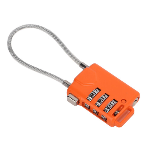 TSA Approved 3-Digit Resettable Orange Travel Padlock 2