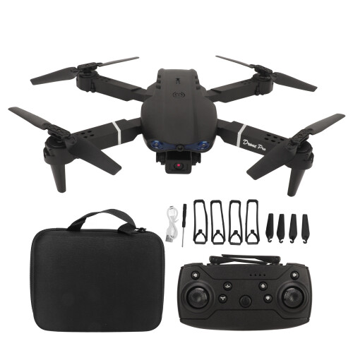 (Black) RC Drone 4K Dual Camera Quadcopter Wifi Foldable Obstacle Avoidance