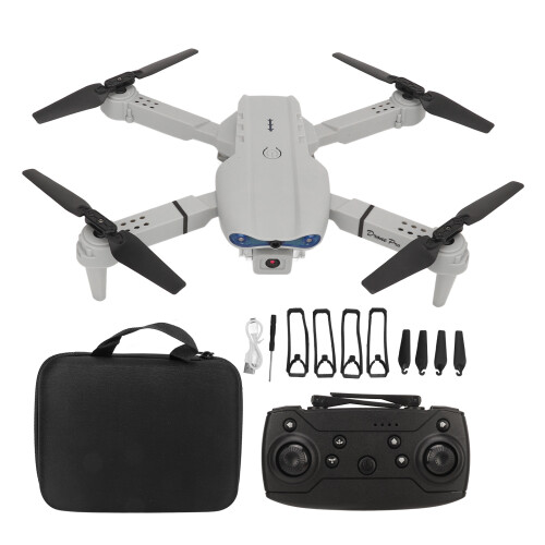 (Gray) RC Drone 4K Dual Camera Quadcopter Wifi Foldable Obstacle Avoidance
