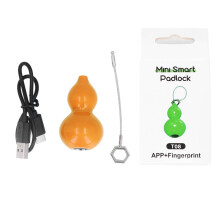 (Yellow) Fingerabdruck-Schloss wasserdicht USB-wiederaufladbar Gelb