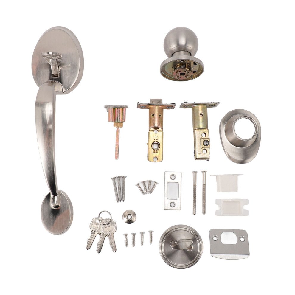 Front Door Lock Handle Zinc Alloy Rust Proof Indoor Hotel 604725091802