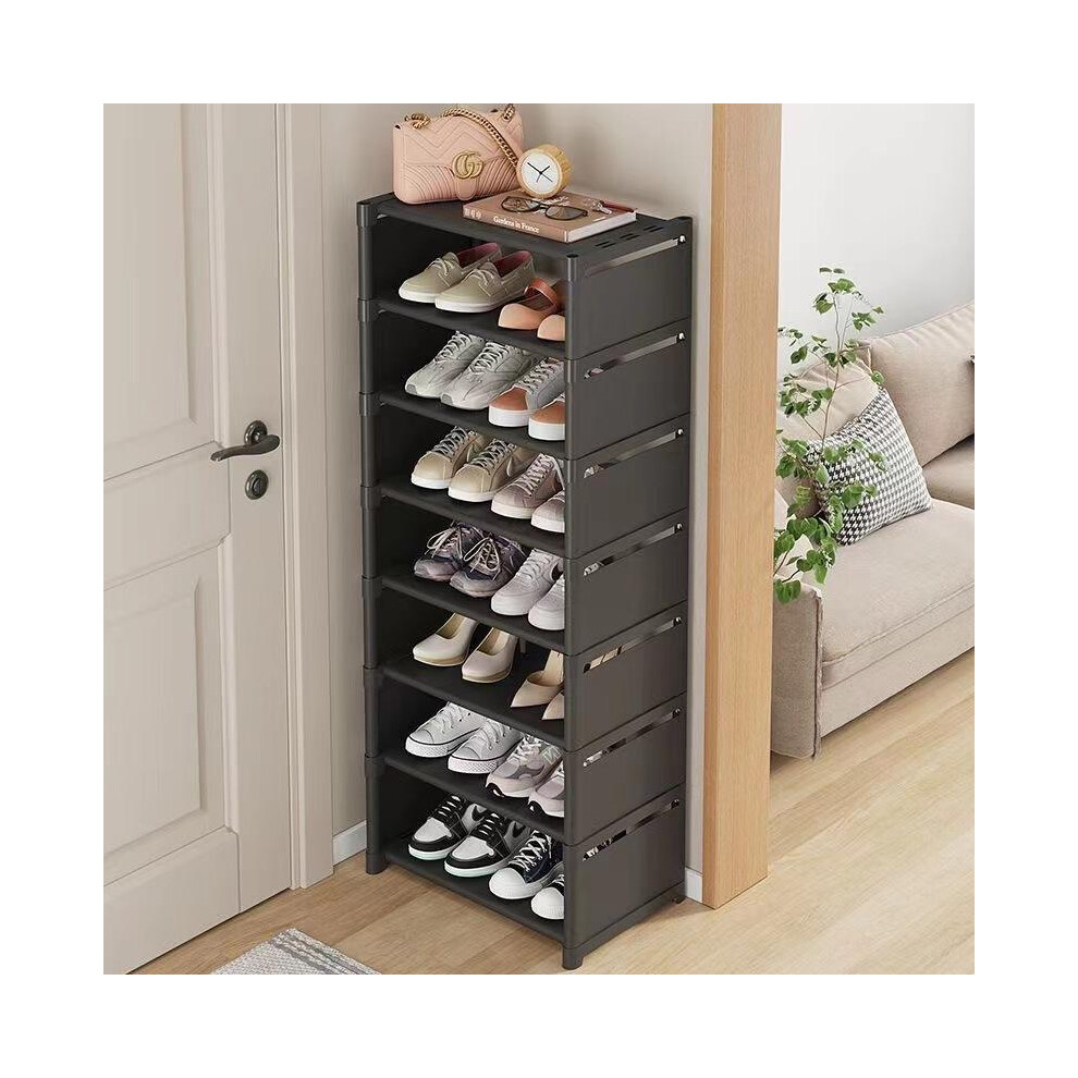 (Black, 7th floor) Shoe Rack, Large Capacity Shoe Storage Rack, Dustproof Shoe Organizer, Shoe Display Rack, Home Organizer for Living Room Bedroom,-image-OPC-PMK56MN-NEW