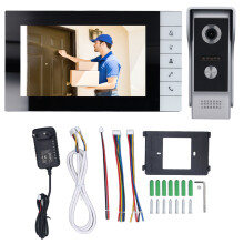 (EU Plug) Video-Türklingel Intercom 7 Zoll 90 Weitwinkel Nachtsicht EU-Stecker