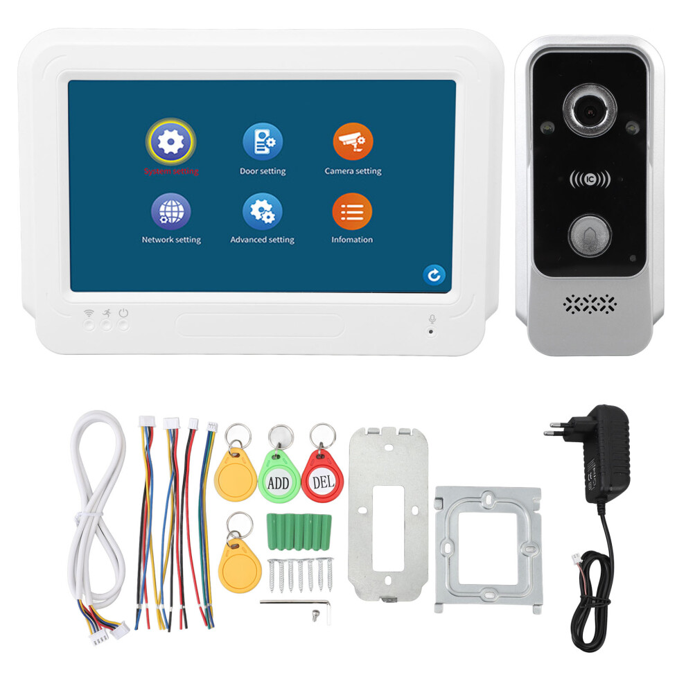 (Eu Plug) 7In Video Doorbell 1080P 2Mp Wifi Night Vision 120 For Tuya Us 604725123190