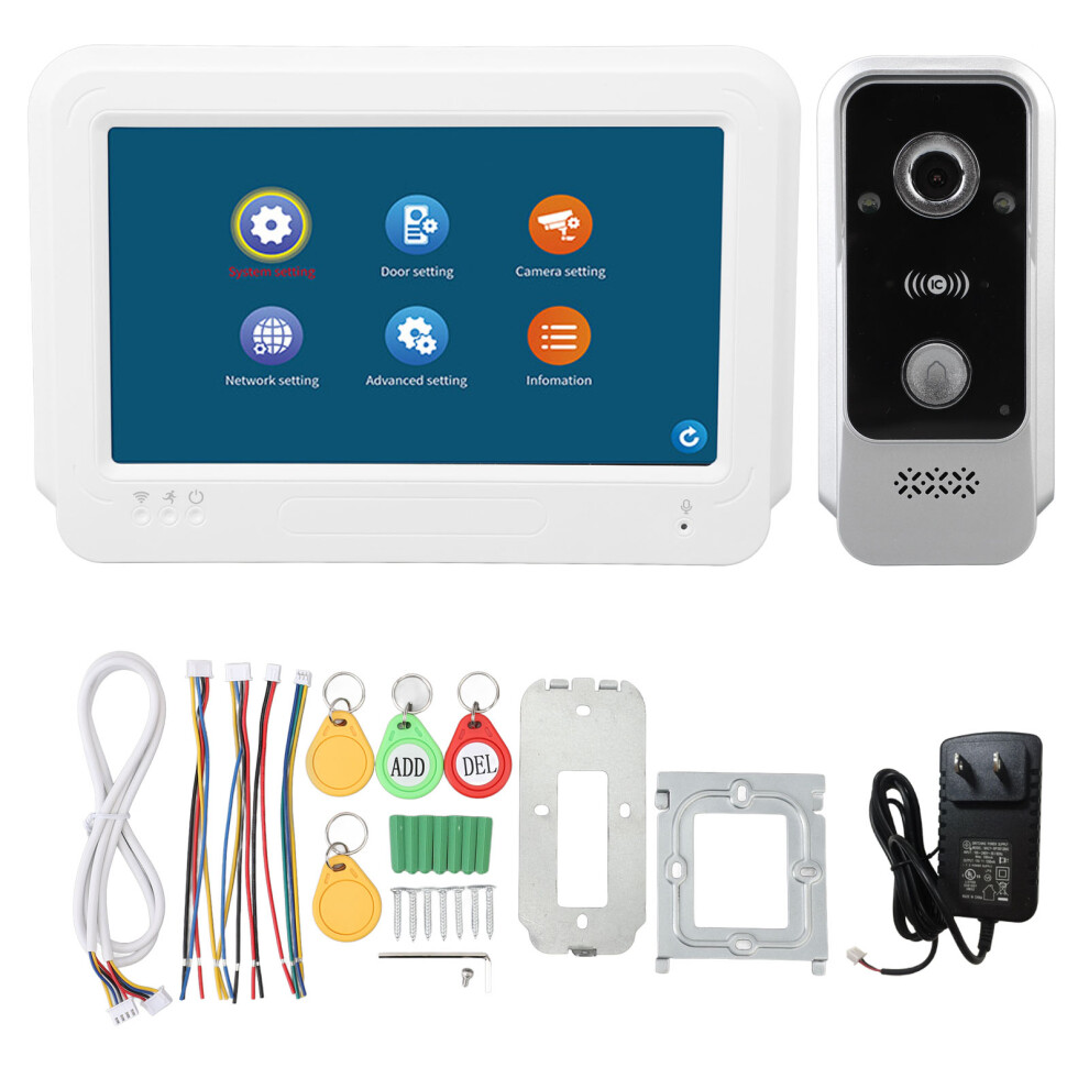 (Us Plug) 7In Video Doorbell 1080P 2Mp Wifi Night Vision 120 For Tuya Us 604725123183