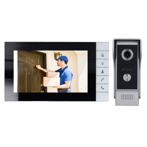 (UK Plug) Video Doorbell Intercom 7in Screen 90 Wide Angle Night Vision EU Plug 2