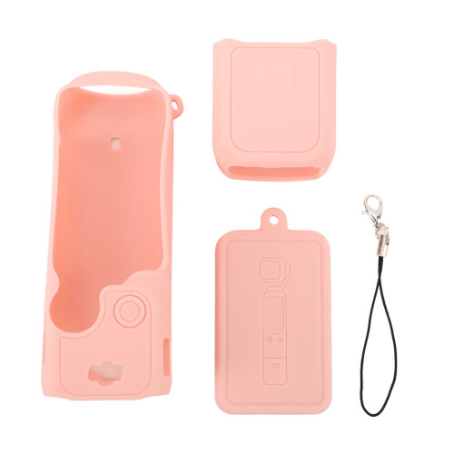 (Pink) Silicone Case for Osmo Pocket 3 Dustproof Scratchproof Washable Pink