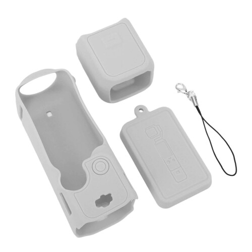 (Gray) Silicone Case for Osmo Pocket 3 Dustproof Scratchproof Washable Pink 1