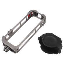 Action Camera Case Frame Aluminum Alloy with Silicone Lens Cover